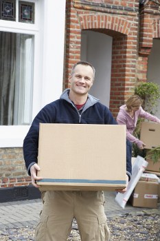 Transparent pricing for Bankside Storage shown with moving boxes and room contents