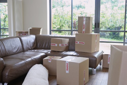 Furniture being moved from a modern Bankside apartment building